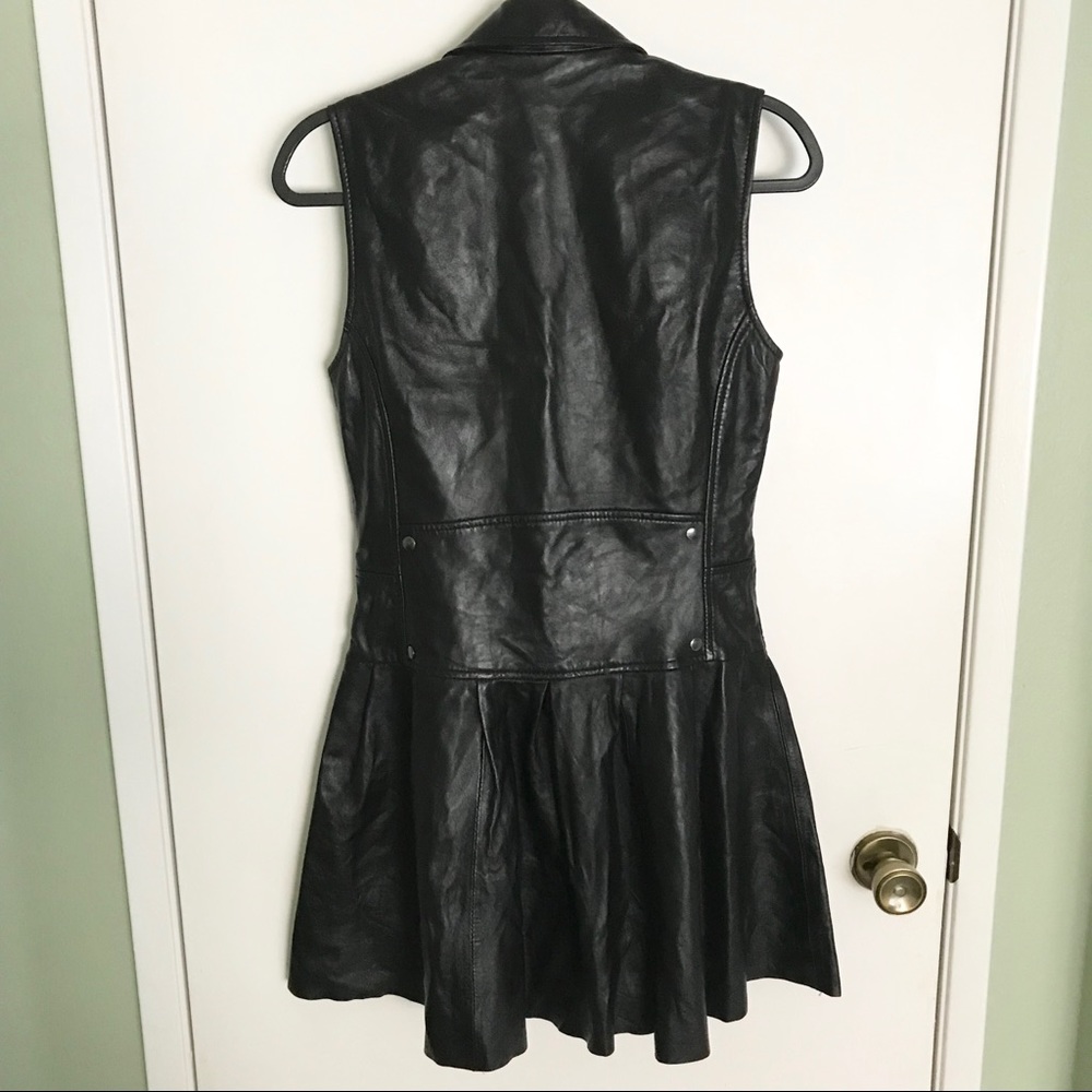 Artelier by Nicole Miller black leather moto dress - Picture 8 of 8